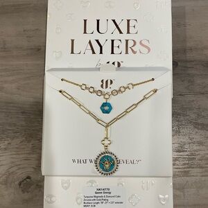 Chic Gold and Blue Bee Pendant Necklace